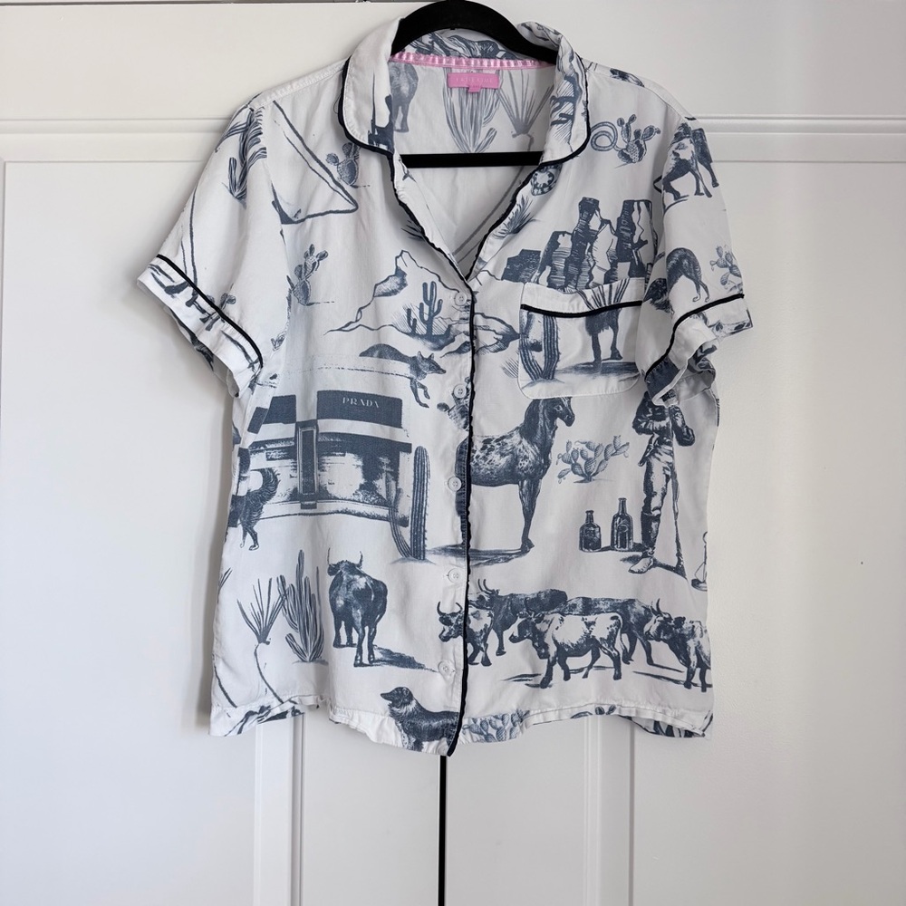 Katie Kime Marfa Toile Pajama Top Size M - Picture 11 of 11